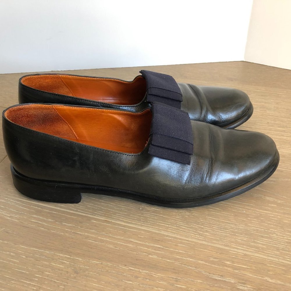 Arnold Churgin Almond Toe Leather Loafers with Toe Embellishment Navy Size 9.5 - Picture 3 of 9